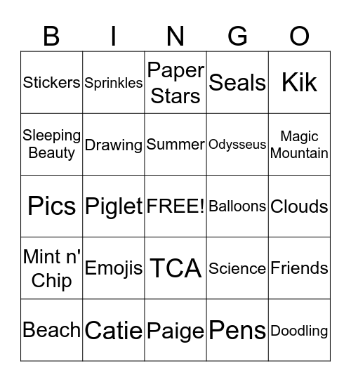 Tea time Bingo!!!! Bingo Card