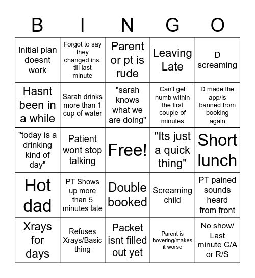 Bad Decisions Bingo Card