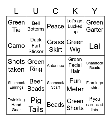 501 mini-crawl Bingo Card