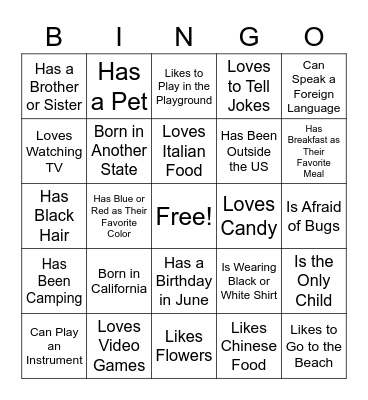 Galileo Ice Breaker Bingo Card