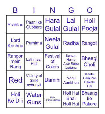 Holi Tambola Bingo Card