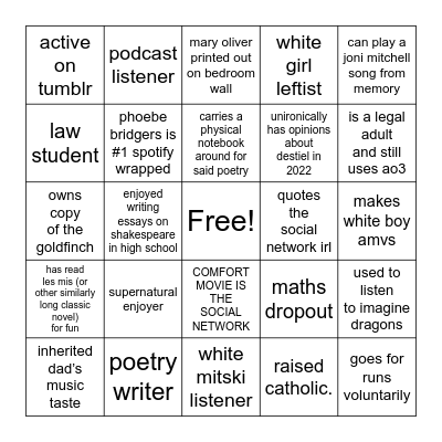 rinas red flag bingo Card