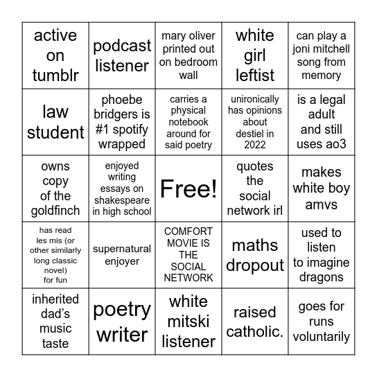 rinas red flag bingo Card