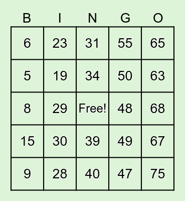 Fri-Yay BINGO...March 18 2022 Bingo Card