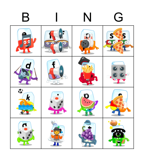 Alphablocks Phase 2 Bingo Card