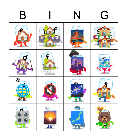 Alphablocks Phase 2 Bingo Card