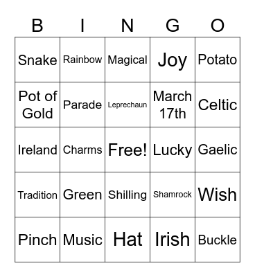 St.Patrick's Day! Bingo Card