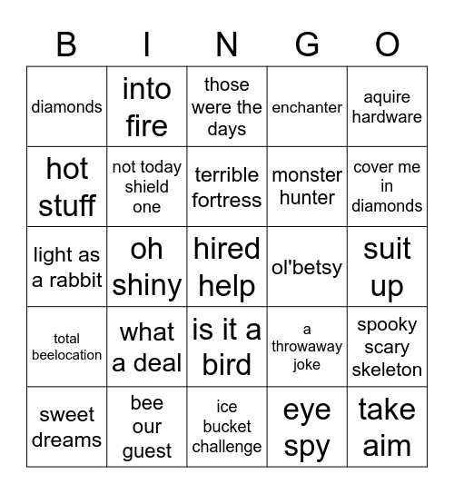 MC ACHIVEMENT Bingo Card