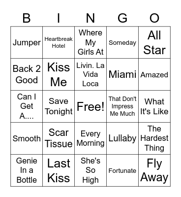 THE YEAR WAS 1999 Bingo Card