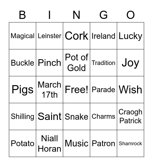 St.Patrick's Day! Bingo Card