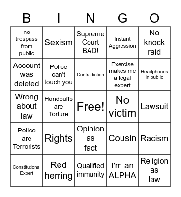 Delete Lawz BINGO Card