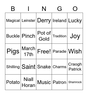 St.Patrick's Day! Bingo Card