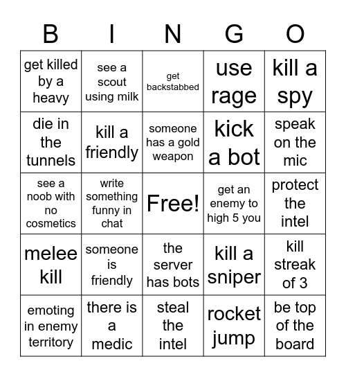 tf2 2fort bingo Card