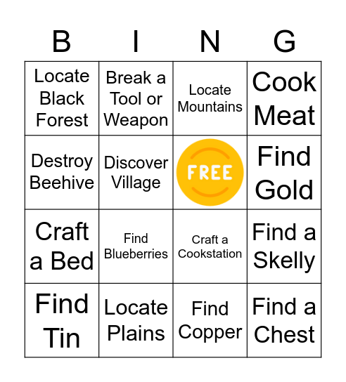 Valheim Permadeath Run Bingo Card