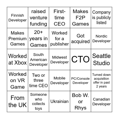 CABAL HUNT Bingo Card