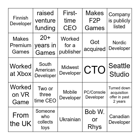 CABAL HUNT Bingo Card