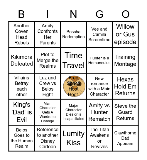 Owl House 2B Bingo Card