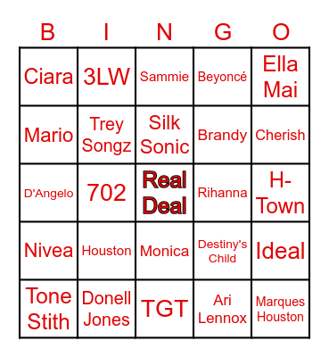 RealDeal R&Bingo Card