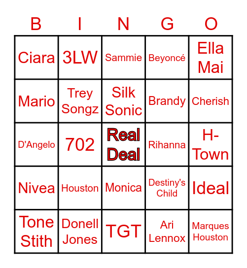 RealDeal R&Bingo Card