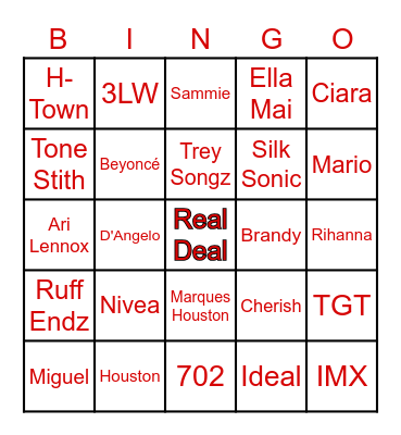 RealDeal R&Bingo Card