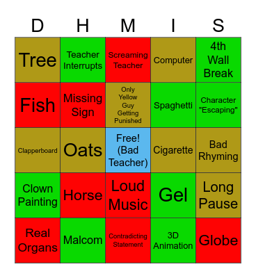DHMIS Easy Bingo Card