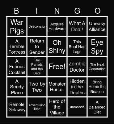 Minecraft Advancement Bingo Card