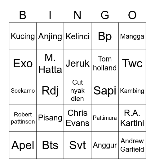 Bingo dave Bingo Card