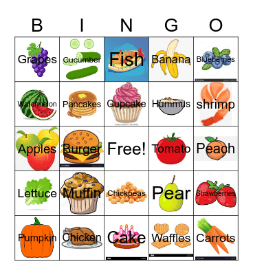 Food Bingo Card