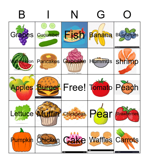 Food Bingo Card