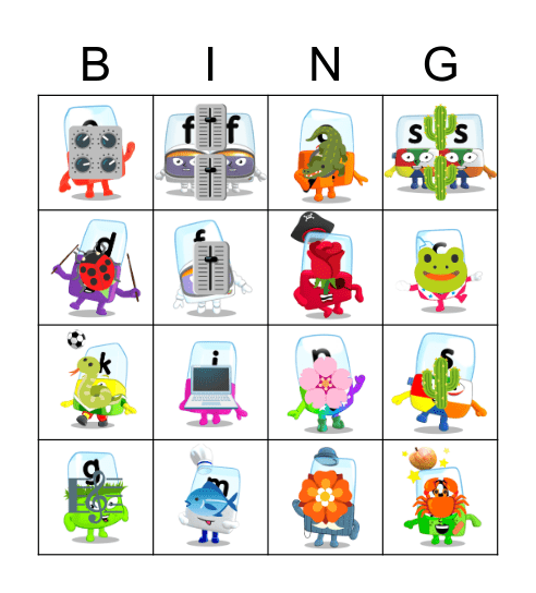 Alphablocks Phase 2 Bingo Card