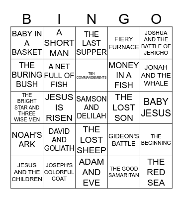 THE BIBLE Bingo Card