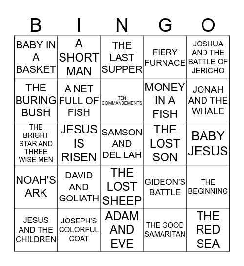 THE BIBLE Bingo Card