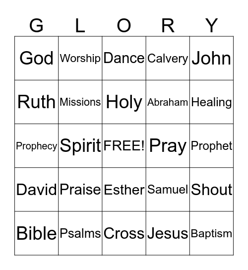 End-Time Glory Bingo Card