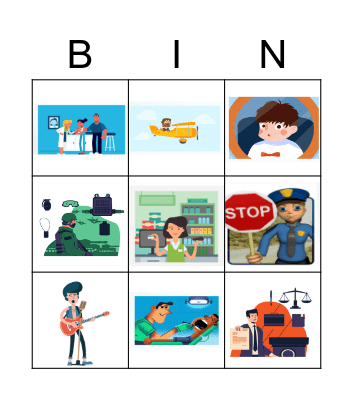 Spanish Professions Bingo Card