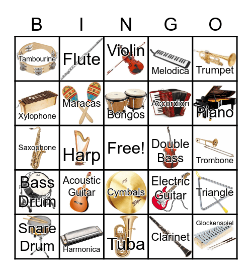 Instrument Bingo Card