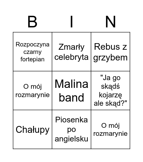 Fortepiany Bingo Card