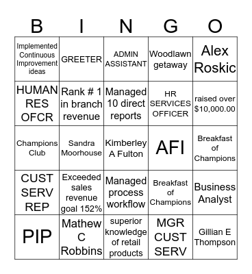Rena is awesome! Bingo Card
