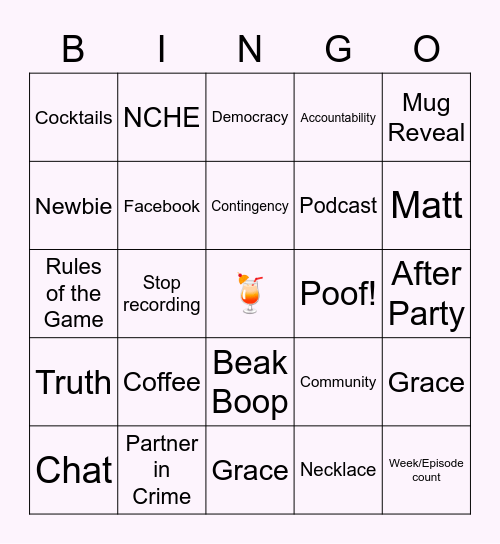100th Episode HMASDC/2nd Anniversary Bingo Card