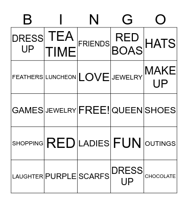 RED HATTERS BINGO Card