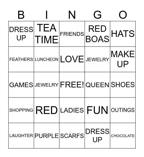 RED HATTERS BINGO Card