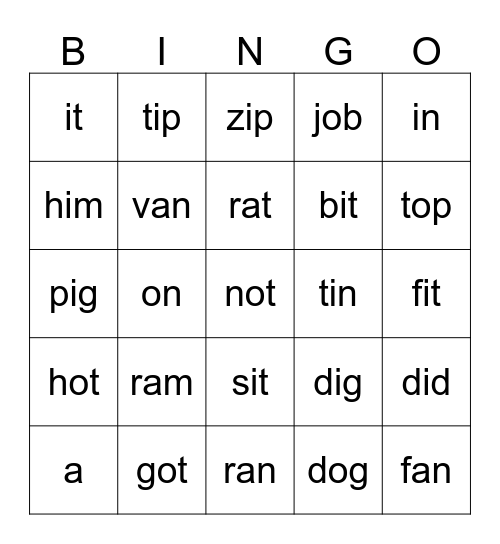 Level 2 Bingo Card