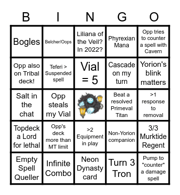 Spirits vs. ManaTraders bingo Card