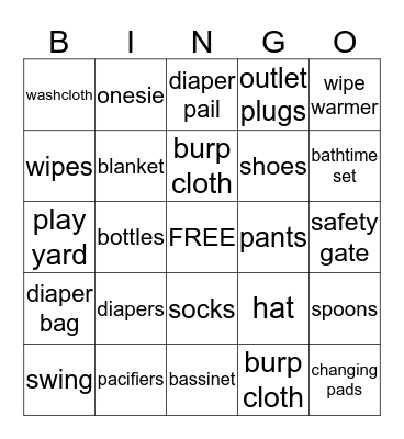 BABY BINGO Card
