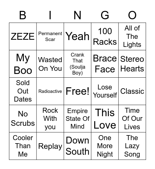 Freeze's Coverall Bingo Card