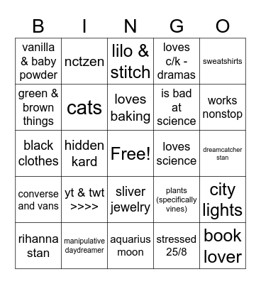 taryn bingo Card