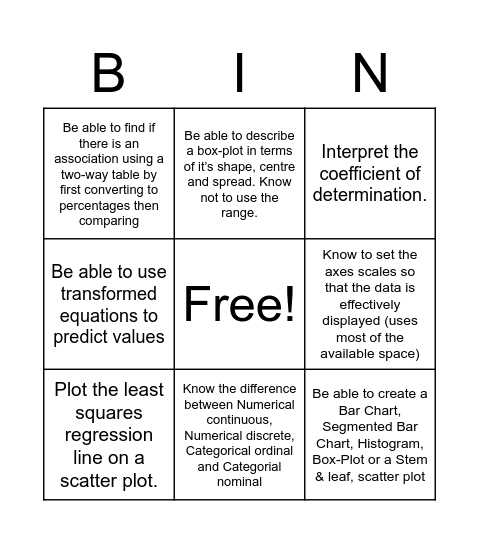 Summary Book Bingo Card