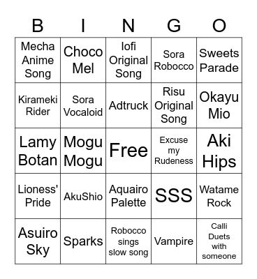 holofes 3 Bingo Card