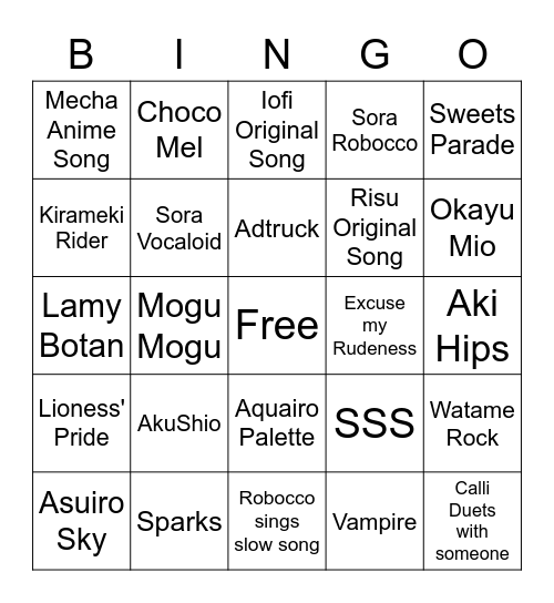 holofes 3 Bingo Card