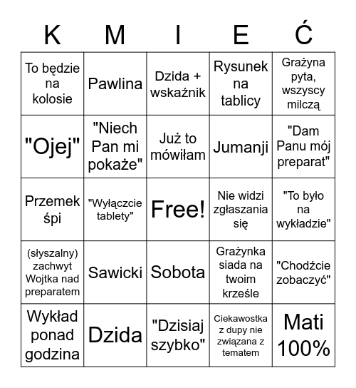 Ultimate Grażingo © Bingo Card