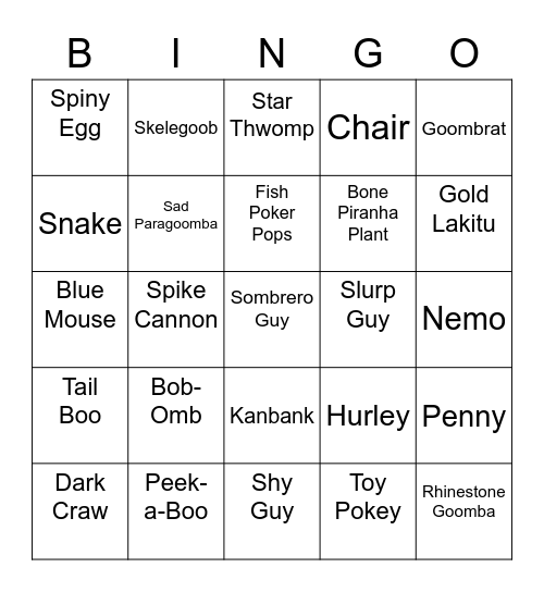 Joe's Bingo Card (Round 2) Bingo Card